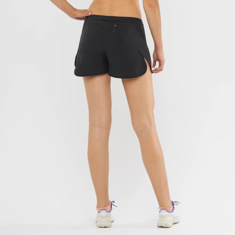 Black Salomon Cross 3'' Women's Running Shorts | IE ZA9647